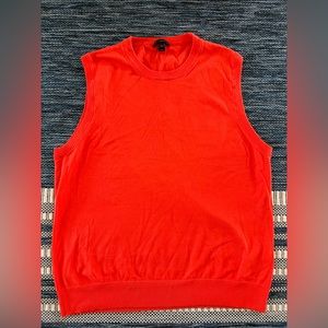 J. Crew crew cotton Jackie shell Orange crew neck sweater vest size XXL